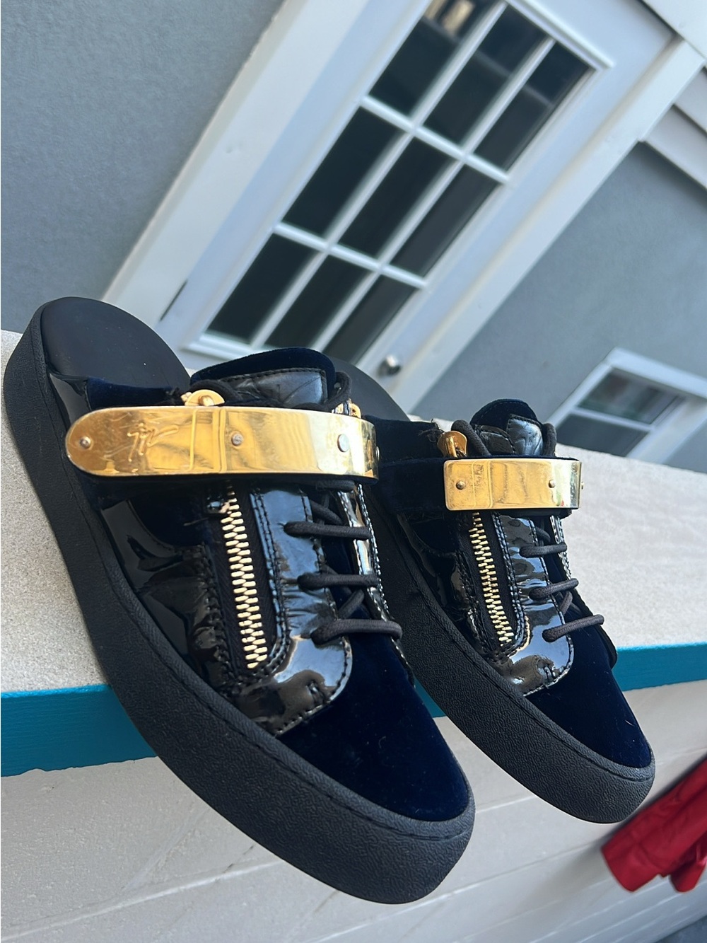 Giuseppe Zanotti Frankie Cut Slides, IT Size 41 US Men's size 8, US Women's 11.